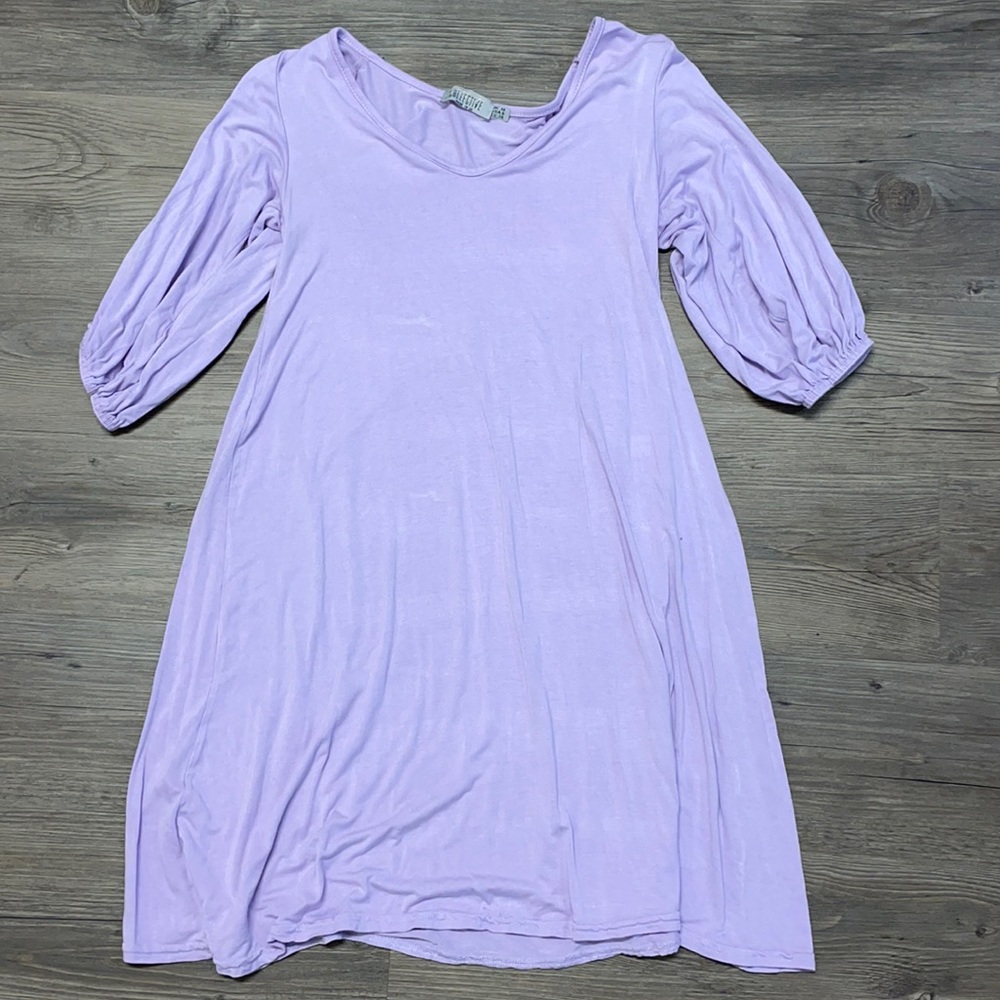Lilac shift dress 3/4 sleeves (size 6)